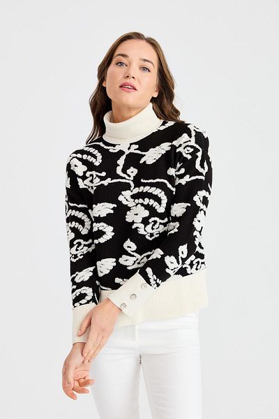 Two Mail Full Fisherman's Blouse Black