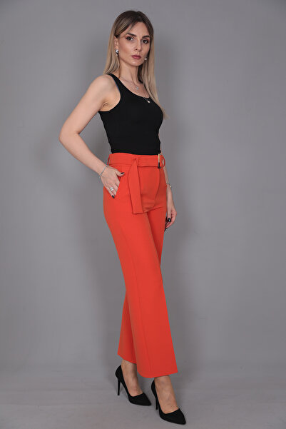 ÖNDER ÖZSOY Kısa Bol Paça Pantolon-turuncu