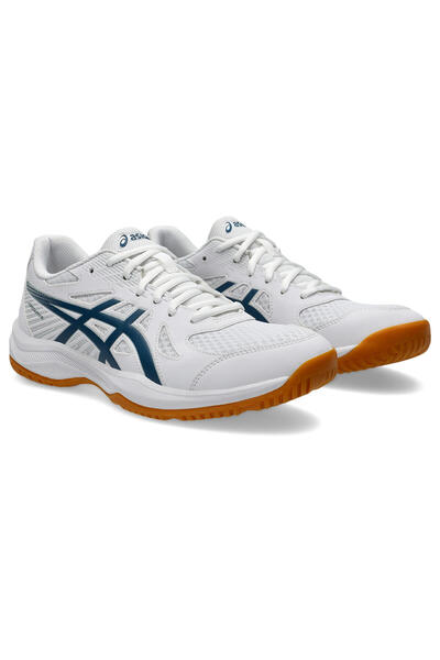 Asics Upcourt 6 ανδρικά λευκά παπούτσια βόλεϊ 1071A104-100