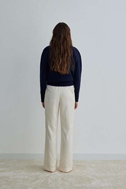 Suud Collection Cream Ross Satin Trousers