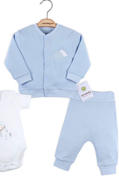 Babydonat بدلة قطن 100% مع سترة صوفية مطرزة على شكل سحابة للأطفال الأولاد