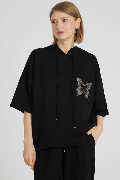Two Mail Butterfly Blouse Black