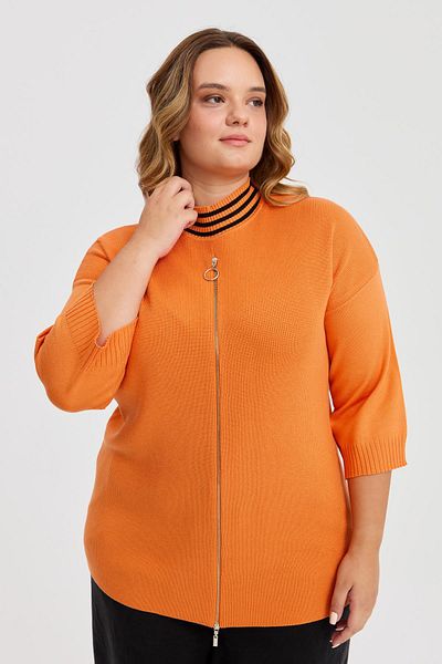 Two Mail Orange Blouse - Zipper Detail