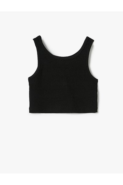 Koton Sportovec Žebrovaný bez rukávů Crew Neck Slogan Vyšívaný