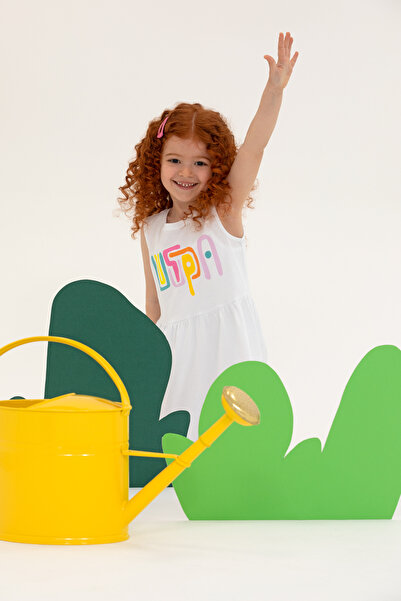 U.S. Polo Assn. Kız Çocuk Beyaz Kolsuz Örme Elbise 50266727-vr013