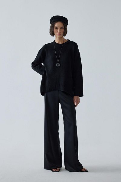 Suud Collection Černé kalhoty Pol Satin