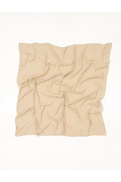 Kayra Beige Color Spiral Patterned Scarf