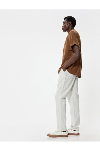 Koton Chino Linen Trousers - Pocket Detail and Buttons