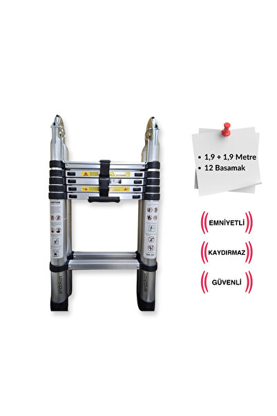 Endokon 190 190 Cm. A Tipi Teleskobik / Teleskopik Alüminyum Merdiven
