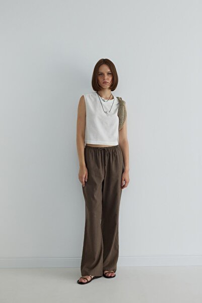 Suud Collection Zero Sleeve White Linen Blouse - Lavin