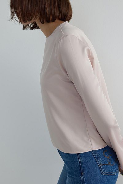 Suud Collection Pudrová blůza Liza Crew Neck Neck