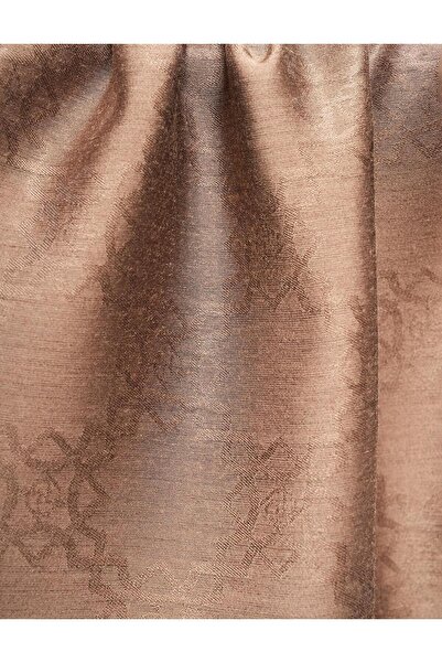 Kayra Patterned Wool Silk Shawl Dark Mink