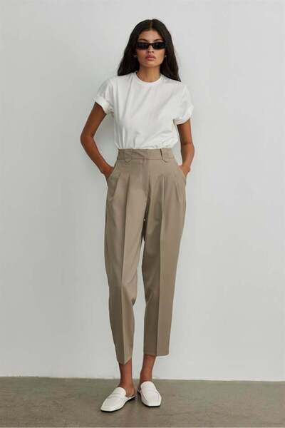 Suud Collection Light Khaki - Rider Cut Trousers