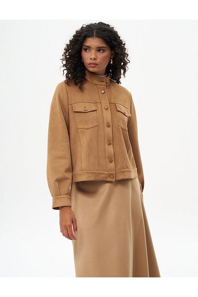 KYR Camel Suede Jacket - Με κουμπί
