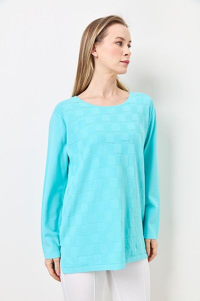 Two Mail Stoned Knitwear TURQUOISE