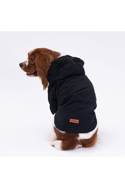 Pettrend Black Coat Dog Coat Dog Apparel Dog Raincoat (SMALL-LARGE IRKS)