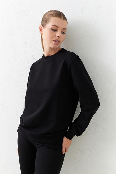 Setre Long Sleeve Crew Neck Black Sweatshirt