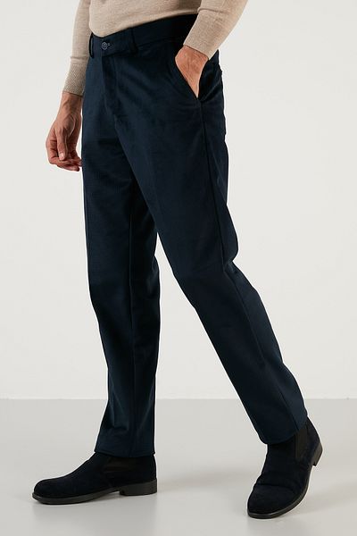 Buratti Normal Waist Regular Fit Straight Leg Velvet Trousers Men's Velvet Trousers 645merlin