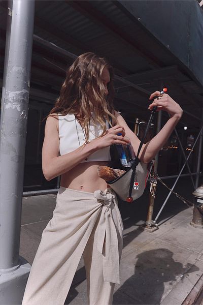 Suud Collection Alia Wickelhose aus natürlichem Leinen