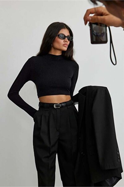 Suud Collection Black Leather Riding Pants