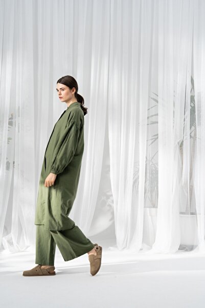 QANU Green Linen Trousers