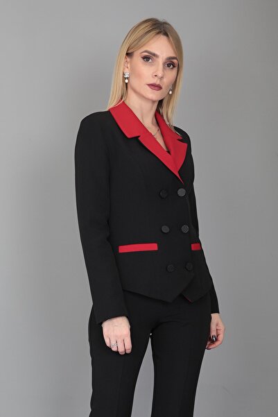 ÖNDER ÖZSOY Garnili Ceket-kırmızı