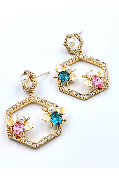 Monalisa Home أقراط فاخرة مصنوعة يدويًا من حجر الزركون الملون