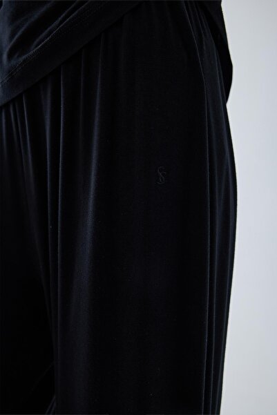 Suud Collection Cosie Black Elastic Waist Trousers