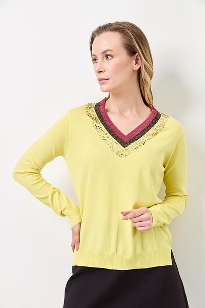 Two Mail PAYET EMBROIDERED KNITWEAR YELLOW