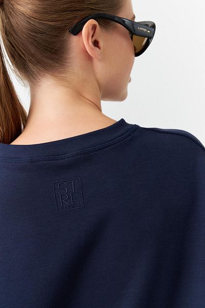 Setre Long Sleeve Navy Blue Sweatshirt - Crew Neck