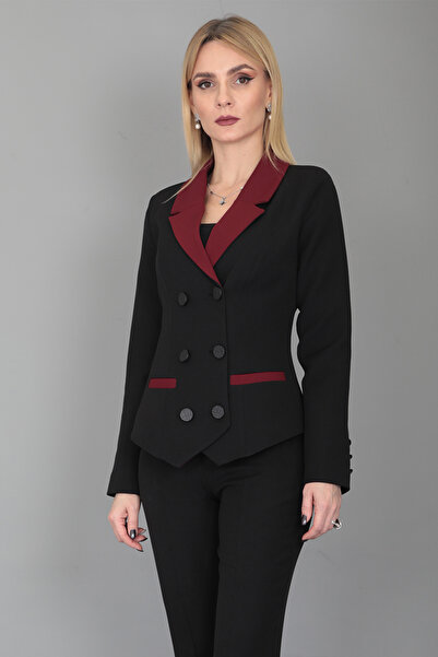 ÖNDER ÖZSOY Garnili Ceket-bordo