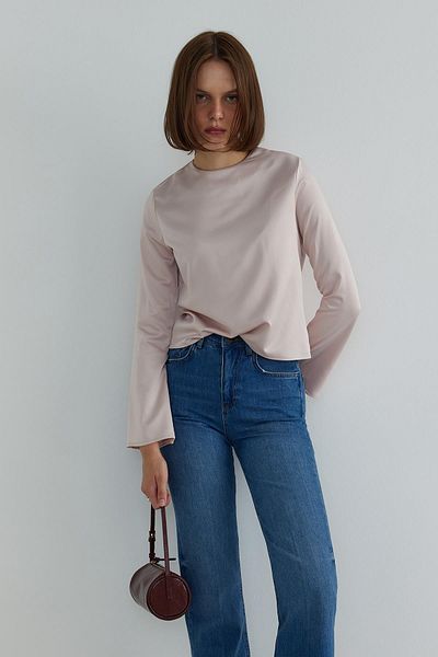 Suud Collection Pudrová blůza Liza Crew Neck Neck