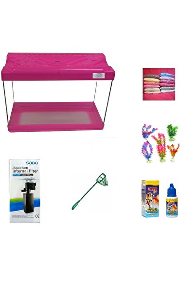 Kanki Pet Akvaryum 3518 Hazır Set Pembe 35 CM ( 12 Litre )