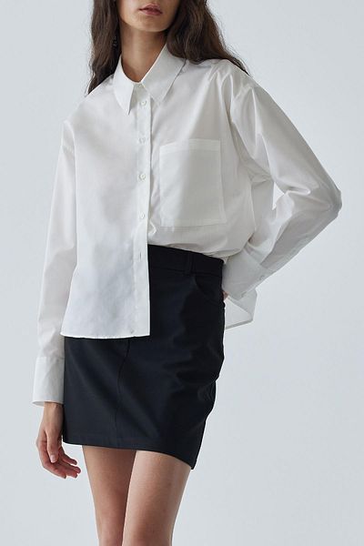 Suud Collection Cămașă scurtă oversize albă Sortie