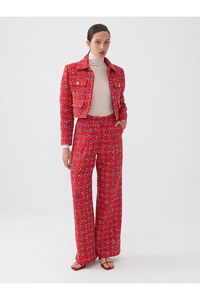 Nocturne High Waist Tweed Trousers - Stylish and Comfortable