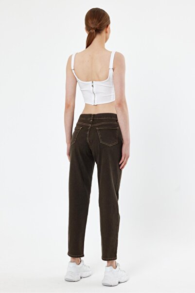 CEDY DENIM High Waist Stretchy Brown Jeans - Mom Fit Jeans, Boyfriend Cut C599