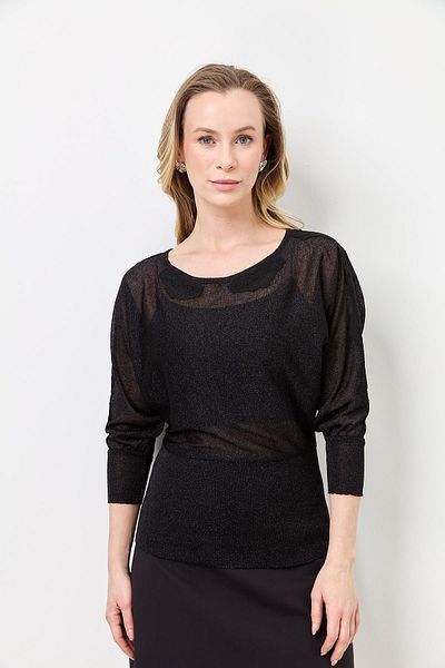 Two Mail Bat Sleeve Knitwear BLACK