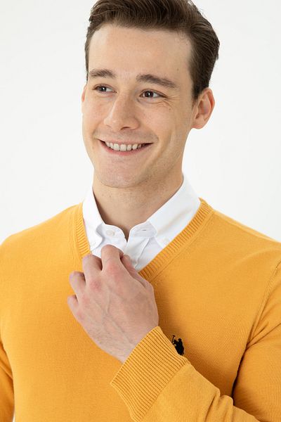 U.S. Polo Assn. Men's Mustard Basic Sweater 50269002 -Vr072