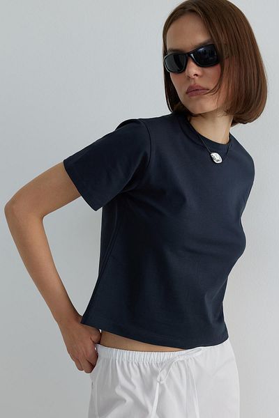 Suud Collection Smoked Cotton Basic T-Shirt