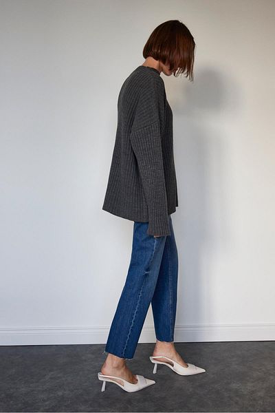 Suud Collection Sweter z dzianiny w kolorze przydymionym Liz