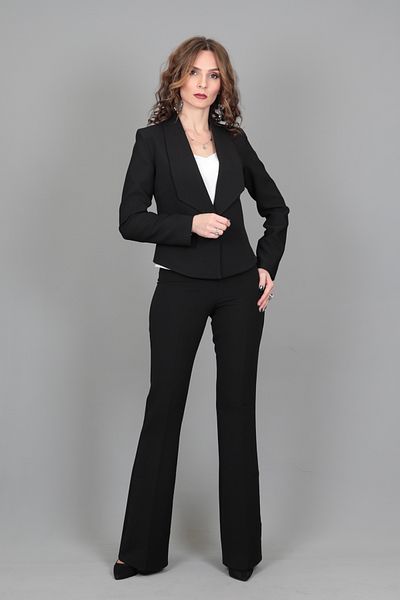 ÖNDER ÖZSOY Mini Jacket & Flared Trousers Set-black