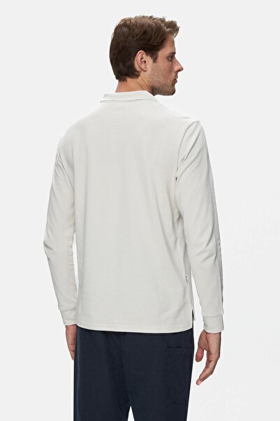 UCLA MAXWELL Bej Polo Yaka Baskılı Standard Fit Erkek Sweatshirt
