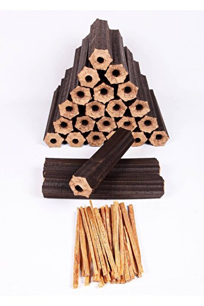 narım Özel Pres Briket Şömine Odunu 10 Kg Çıra Hediyeli