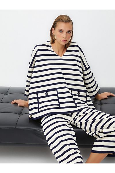 Nocturne Knitwear Striped Blouse