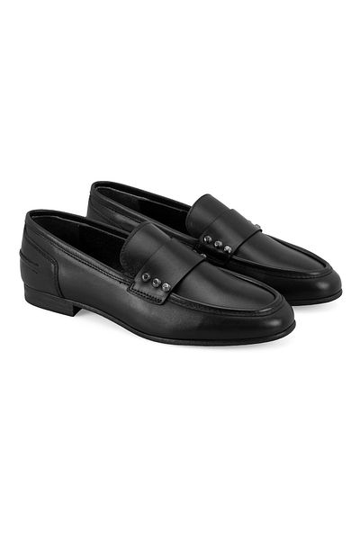 Desa Loafer de damă din piele neagră