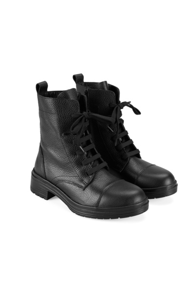 Desa Lias Siyah Kadın Fermuarlı Deri Bot