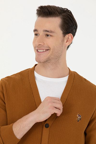 U.S. Polo Assn. Men's Coconut Basic Knitwear Cardigan 50268939 -Vr153