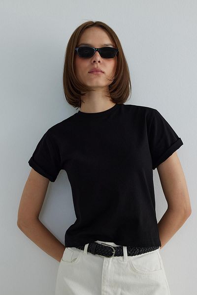 Suud Collection Tricou de bază din bumbac negru