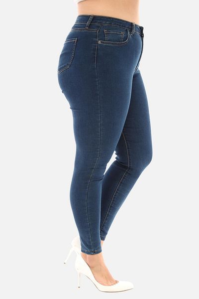 CEDY DENIM Blugi slim Fit, mărime mare, talie înaltă, pantaloni slim stretch, blugi C597-albastru închis