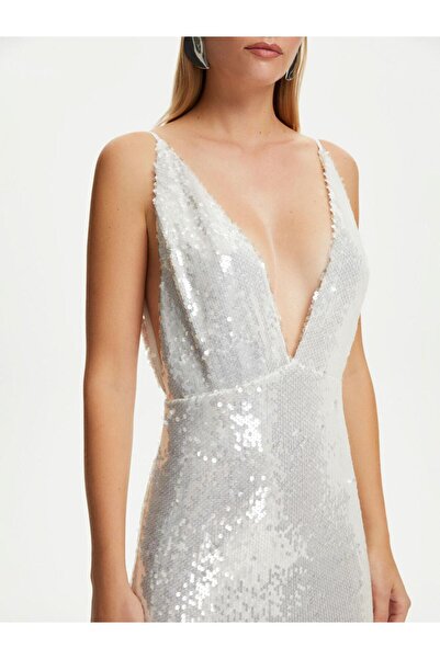 Nocturne Sequined Thin Strap Long Dress